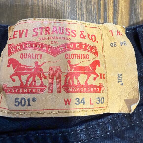 Levi’s 501 Original Fit Men’s Black Button Fly Jeans Size 34 - Picture 6 of 10